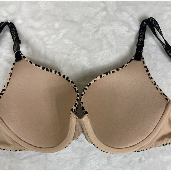 Victoria's Secret Perfect Shape Bra Animal Print Tan Black Size 34B NEW - Picture 9 of 9